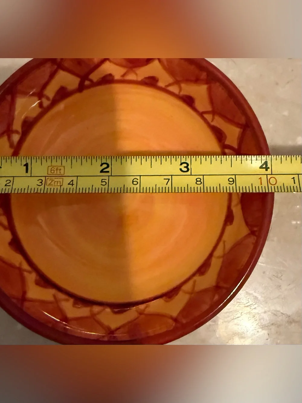 2 Karistan individual dip dish, hand-painted earthenware 4”